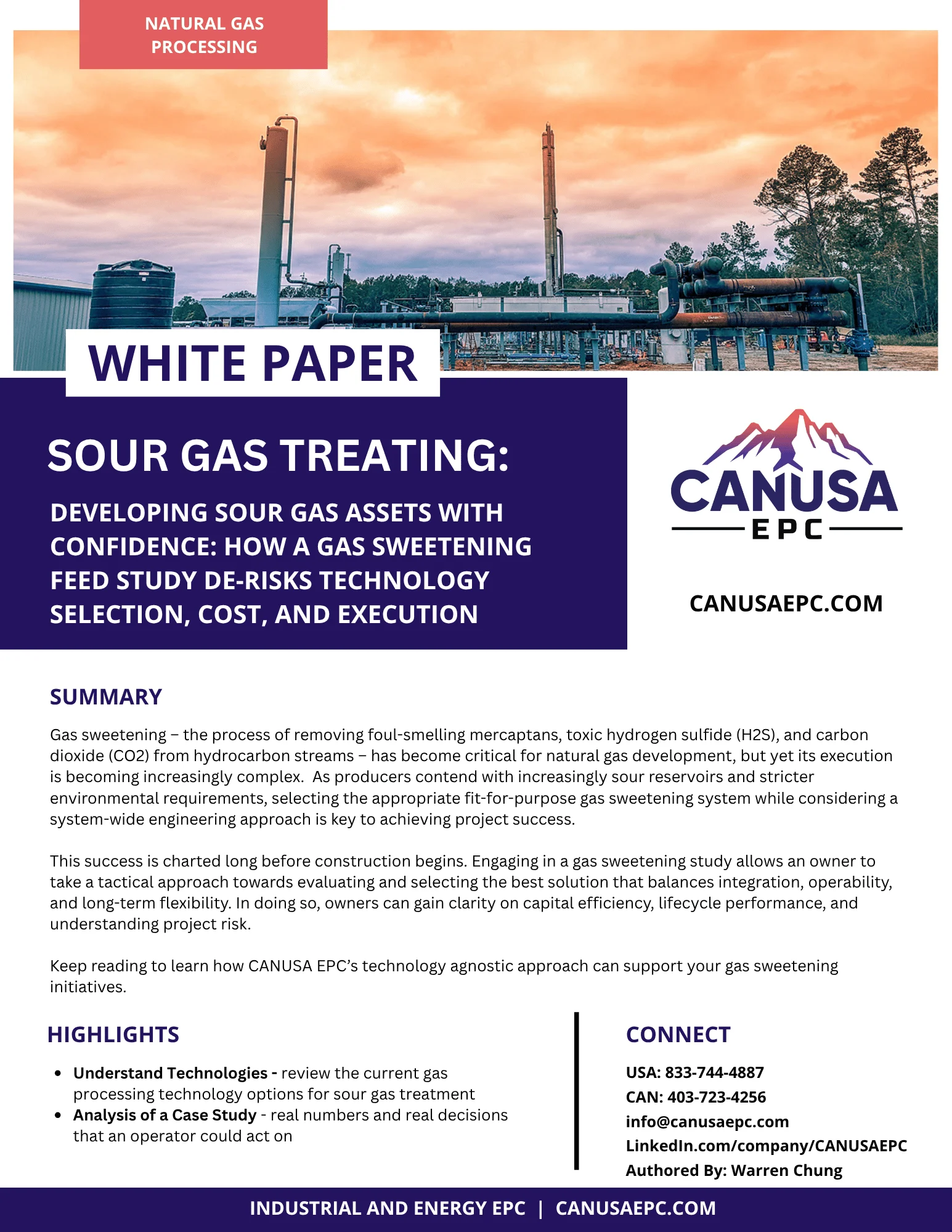 Developing Sour Gas Assets with Confidence: How a Gas Sweetening FEED Study De-Risks Technology Selection, Cost, and Execution