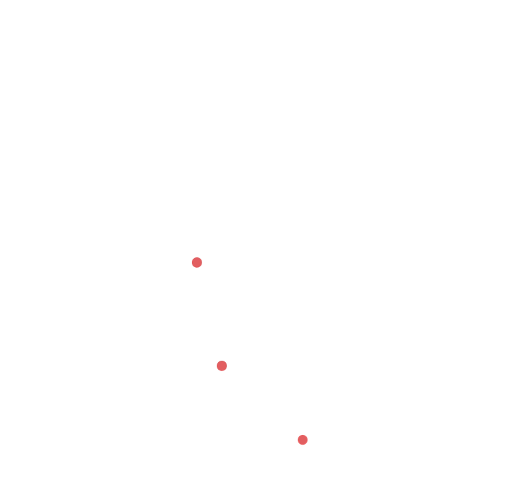 Map of North America showing CANUSA EPC offices in Calgary, Denver and Houston